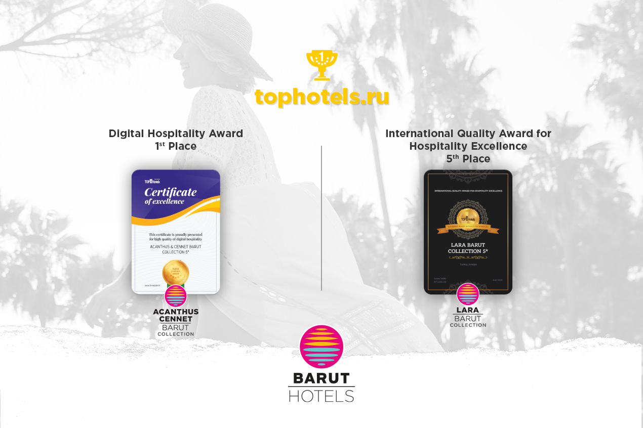 Tophotels.ru Misafirleri Barut Hotels’i İki Önemli Ödül İle Taçlandırdı